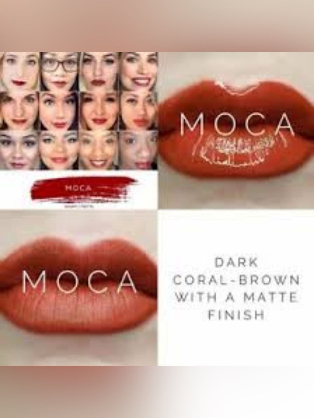 Moca Dark Coral-Brown Matte Lipstick - Deep Coral Shade